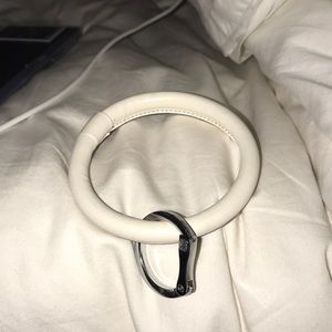 Brand new white O ring keychain